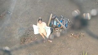Hot Wife Teases Me in Front Yard - Outdoor Sex with Open Door - Brazilian Couple
