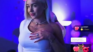 Big Boobed Blonde Masturbates With A Dildo In The Bathroom