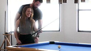 Petite blonde babe enjoys pumping and gets facialized