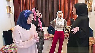 Muslim friends share a huge cock at bachelorette party