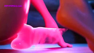 Delicate Perv Babe Takes Twin Magic Dildos Deep - 3D Hentai Fuck with Big Tits and Creampie