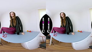 Rebeka Ruby In vr180 Video Masturbates In The Kitchen With A Strange Toy - FeelMeVR