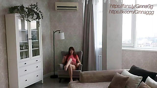 A Woman in an Armchair Satisfies Herself with Her Fingers