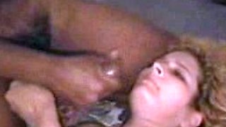 Amateur brunette fucks two big cocks