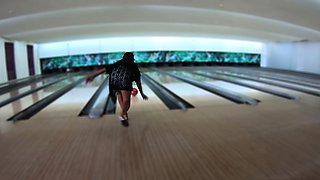 Thai GF bowling and fun at home after