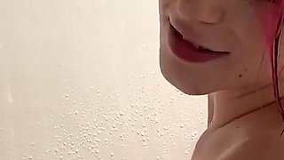 Sexy, Skinny Teen Plays with Her Pussy in the Shower