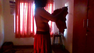 Indian Maid Dressing