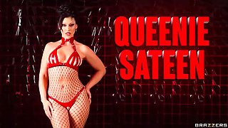 Queenie Sateen Squirting Threesome with Mick Blue and Vince Carter - Big Tits, Blowjob, Cumshot