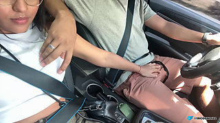 My Girlfriend Sucks My Whole Cock While Driving