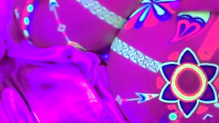 Neon Glow Massive Tits Masked Hottie Goes Wild Solo Masturbating with Anime Moans - Lilykoti