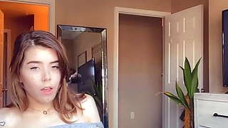 Petite small tit babe with perfect pussy masturbates
