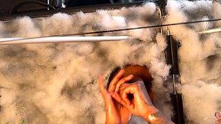 Amateur glory hole bj slut facialized in close up