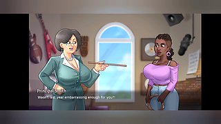 Summer saga, cartoon mom, cartoon teacher