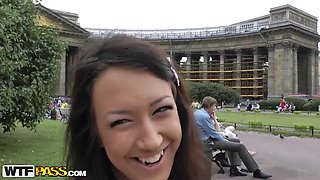 Anal creampie after sex in fresh air