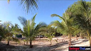 Public beach Asian GF bj and nail