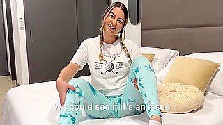 Petite Blonde 18 Year Old Convinces A Strange Neighbor To Come To Her House And Fucks Him To Creampie While Her Parents!