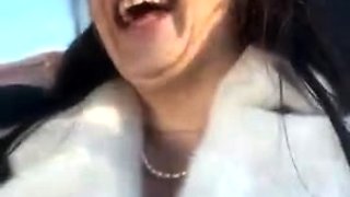 Busty Czech amateur fucks outdoor in public