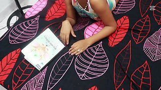 Step Sister Colombian Asks Me for Help to Do Her College Work! - Jhondick