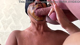 Mature pumpkin cum on face