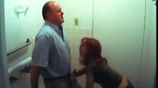 Hidden cam clip with a bitch sucking my boss's prick in the bathroom
