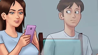 Two Pervert Tenants Caught Their Horny Landlady Masturbating in Her Room - Summertime Saga 3D Animated Porn Game