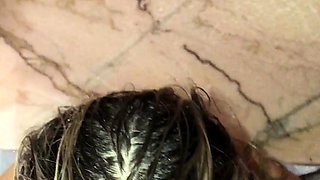 ShesNew Amateur brunette girlfriend POV blowjob handjob
