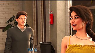 Cartoon teen daddy, dad daughter love story, oil massage cartoon