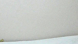 Girls Only Apartment in Japan, a Room Where Maid Is Cleaning the Room Without a Bra, Wearing Thong G-string Panties and Socks
