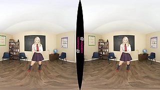 Wank For Me - Blonde Schoolgirl Striptease Joi - Sexlikereal