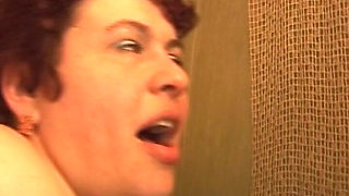 Big Booty German Granny Got Tit Fucked in Shower
