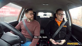 This cougar has is all blonde, Big Tits and a thirst for cock - faux driving school