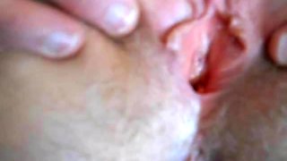 rubbing wife's clit with cock and cumming