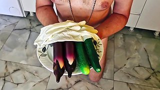 Dominatrix Nika - Anal Games In The Kitchen Fucks Her Slaves Ass With A Cucumber