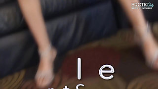 Petite Mexican girl sucks on thick cock