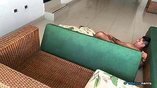 Sex On The Balcony With My Neighbor And His Wife Discovers Us With His Cock In My Mouth
