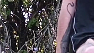 Stepmom in a Park Fingering My Dick on a Bench
