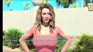 Busty blonde in an erotic visual novel with plenty of ecchi fun
