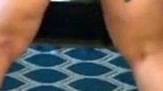 Amateur BBW Kristin with glasses masturbates