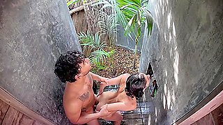 Stunning Teen 18+ Has Exotic Outdoor Shower Sex