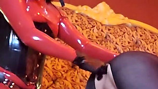 Asian Dominatrix Pegging Slave