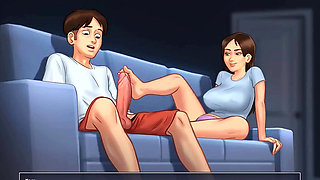 Summertime saga: stepbrother caught his stepsister watching porn and masturbating ep 103