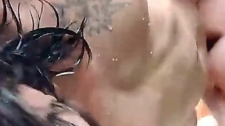 Steamy Live Stream Bath Sex: Amateur Couple’s Blowjob, Rimming & Double Dildo Play with Ring Gag