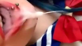 4th of July college girl ahegao blowjob