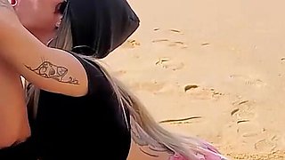 I Asked a Stranger to Film Me on the Beach, I Rewarded Him with a Very Wet Blowjob!