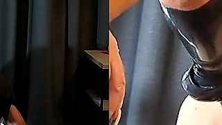 With the Latex Foot in the Slave Cunt