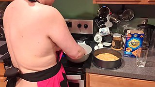Nude Hot Wife Holiday Baking Teasing Locked up Cuck