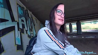 Public Agent Hot Czech body fucked under public bridge after sucking cock