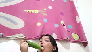 Ep 2 Stuffing a Cucumber with a and Playing Sexy in Front of the Camera