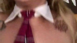 Tattooed babe gets fucked and milked on tits from BBC dude