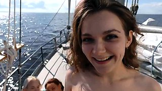 Teens enjoying group sex on the counch